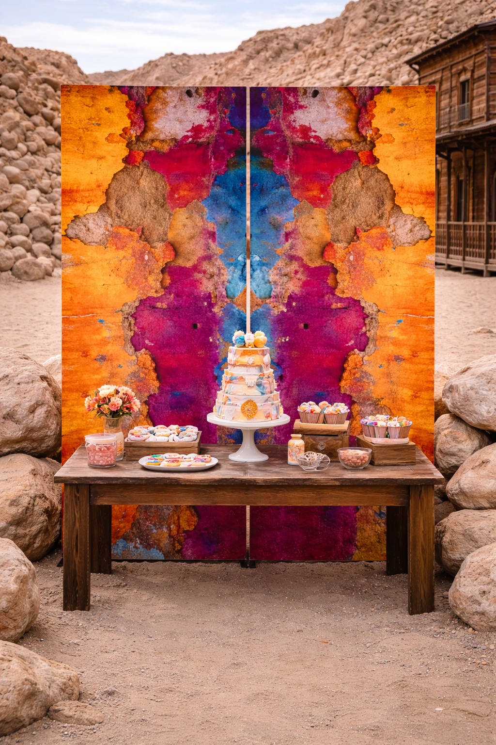 1 Day Rental: Wrinkle-Resistant & Non-Reflective Backdrop (Desert Mosaic)